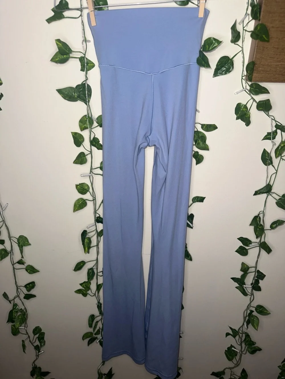 OFFLINE Aerie Real Me High Waisted Crossover Flare Leggings Light Blue LONG